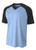 A4 Mens Strike Raglan Tee  2XL  Lt. Blue Blk