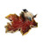 Creative Co-op Maple Leaf with Bird Stoneware Dish