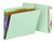 Smead End Tab Pressboard Classification File Folder with SafeSHIELD Fasteners, 1 Divider, 2" Expansion, Letter Size, Gray/Green, 10 per Box (26800)
