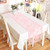 Comken Easter Table Runner- 13 inch x 72 inch - Pink Lace Easter Table Runner with Eggs and Spring Flowers Pattern for Easter Table Decorations  and  Easter Party Supplies
