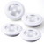 Wireless LED Puck Light 4 Pack with Remote Control LED Under Cabinet Lighting Closet Light Battery Powered Lights Under Counter Lighting Stick On Lights