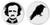 Set 2 Edgar Allan Poe Black Raven 3 inch Sew On Patches Poet Writer