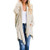 Long Cardigan Sweaters for Women Womens Boho Open Front Cardigan Colorblock Long Sleeve Loose Knit Lightweight Sweaters White