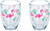 Tervis 1243022 Flamingo Pattern Tumbler with Wrap 2 Pack 9oz Stemless Wine Glass, Clear