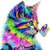 YiShuJia Diamond Painting by Number Kits for Adults Beginners Kids DIY 5D Round Full Drill Art Crafts Colorful Cat Cross Stitch Crystal Rhinestone Embroidery Paintings for Home Wall Decor 12×12 inch
