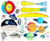 Solar System Set w astronauts Pre-Cut Flannelboard Figure Set with Activity Sheets