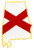Alabama Shape Flag Embroidered Patch State Iron-On Emblem