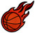 Flaming Basketball Patch Embroidered Iron-On Applique Sports Emblem