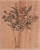 Flower Vase Wood Mounted Rubber Stamp -F7185-