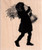 Harvest Silhouette Wood Mounted Rubber Stamp -D13577-