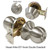 Gobrico Satin Nickel Keyed-Alike Round Ball Entry Door Knob Lockset and Double Cylinder Deadbolt (Keyed on Both Side) 1Pack