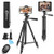 ZERFUN 55 Phone Tripod for iPhone iPad Camera  Android Cell Phone Tripod Stand with Remote  Universal Phone Tablet Holder Adapter  Sports Camera Mount  Compatible with Smartphone Tablet Camera