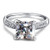 K Jewelry 2ct Princess Cut AAA CZ 925 Silver Women s Engagement Wedding Band Ring -8-