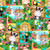 BaZooples Random Block Cotton Fabric Waterfall Animals Spring by The Yard