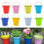 DOITOOL Planter 8pcs Iron Hanging Flower Pots Balcony Garden Pots Wall Planters Metal Bucket Flower Holders -Random Color- As Shown