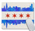 Amcove Cute Rectangle Mouse Pad Custom  Chicago State Flag Mousepad Non-Slip Rubber Gaming Mouse Pad Rectangle Mouse Pads for Computers Laptop