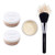 2 PCS Phoera Loose Setting Powder  Mineral Loose Face Powder Smooth Lightweight Long Lasting Finishing Powder Foundation with 2 Makeup Powder Puff and Phoera Face Brush-01 Translucent-