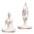 homozy 2X Meditation Yoga Pose Statue Figurine Ceramic Yoga Figure Decor -White  Multi-Pose Can Choose-