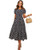 SOLERSUN Floral Long Dresses for Women  Women s Summer Boho Short Sleeve Floral Flowy Beach Party Long Maxi Sundress Black S