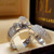 Jindamanee Shop 2pcs Set White Sapphire 925 Silver Ring Women Wedding Bridal Jewelry New Sz 5-11 -8-
