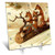 3dRose Foxes Using a Log As Sled - Desk Clock, 6 by 6-Inch (dc_165402_1)