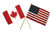 AES Wholesale Combo USA American  and  Canada Canadian 12 inchx18 inch Stick Flags