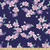 Lunarable Floral Fabric by The Yard  Japanese Cherry Blossoms Sakura Branches Spring Theme on a Dark Blue Background  Decorative Fabric for Upholstery and Home Accents  Multicolor