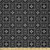 Lunarable Black and Grey Fabric by The Yard  Antique Old Style Mosaic Tiles with Circles Little Flowers and Lines  Microfiber Fabric for Arts and Crafts Textiles  and  Decor  1 Yard  Black and Grey