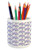 Lunarable Watercolor Pencil Pen Holder  Hand Drawn Flower Paintings in Violet Shades Spring Theme Blossoms  Ceramic Pencil Holder for Desk Office Accessory  3.6 inch X 3.2 inch  Multicolor