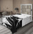 Lunarable Beach Flat Sheet  Woodcut Style Illustration with Girl on The Beach Looking at a Seal in Wavy Sea  Soft Comfortable Top Sheet Decorative Bedding 1 Piece  Twin Size  Black and White