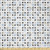Lunarable Geometric Fabric by The Yard  Modern Pattern with Cut Rounds Repetition  Microfiber Fabric for Arts and Crafts Textiles  and  Decor  1 Yard  White Ceil Blue