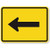 Advance Arrow -Left Symbol-  Fluorescent Yellow Diamond Grade Reflective Aluminum Sign  12 inchx18 inch Aluminum Sign