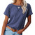 Womens Short Sleeve Raglan Crewneck T Shirts Tees Color Block Casual Loose Fit Tshirts Tops