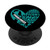 Ovarian Cancer Teal Awareness Survivor Heart Ribbon PopSockets PopGrip  Swappable Grip for Phones  and  Tablets