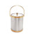 Mr. Ice Bucket Brushed Ice Bucket with Gold Bands, 5 quart, Silver