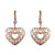925 Sterling Silver 14K Rose Gold Plated Drop Dangle Valentine Openwork Heart Lever Back Earrings Fashion Jewelry for Women