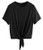 Romwe Women s Short Sleeve Tie Front Knot Casual Loose Fit Tee T-Shirt Black XXL
