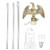 Yardwe Gold Eagle Flag Pole Topper Flag Pole with Holder American Flag Pole Bracket Kit for Outdoor House Wall Mounted Spinning Flag Pole for Residential Commercial Garden