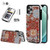 Designed for iPhone 12 Case Classic Victorian Floral Authentic Motives and Ethnic Tribal Mandala Patternfor The iPhone 12 Microfiber PU Leather Wallet for The iPhone 12 6.1