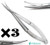 3× Castroviejo Curved Scissors Sharp Sharp 4.5 inch Micro Stainless Steel Premium Instruments