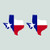 Two Pack Texas State Shaped Flag Sitcker FA Graphix Decal TX