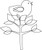 Perched Chick Wood Mounted Rubber Stamp -C1256-