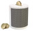 Ambesonne Geometric Piggy Bank  Modern Monochrome Design Dimension Effect Striped Cubes Pattern  Ceramic Coin Bank Money Box for Cash Saving  3.6 inch X 3.2 inch  Seal Brown and Eggshell