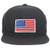 Armycrew Youth Kid Size White American Flag Patch Flat Bill Snapback Baseball Cap - Black