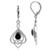 Silvershake Genuine Black Onyx 925 Sterling Silver Celtic Heart Knot Drop Dangle Leverback Earrings
