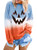 Eytino Women Casual Long Sleeve Colorblock Tie Dye Printed Pullover Tops Small Orange