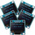Frienda 5 Pieces 0.96 Inch OLED Module 12864 128x64 SSD1306 Driver IIC I2C Serial Self-Luminous Display Board Compatible with Arduino Raspberry PI -Blue-