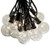 10 Foot Patio String Lights - G50 2 inch Clear Globe Bulbs -Black Wire-