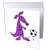 3dRose Funny Cute Purple Aardvark Anteater Playing Soccer Cartoon - Greeting Cards -gc_326318_5-