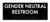 Gender Neutral Restroom Identity Sign 8 inch x 3 inch with Braille - ADA Compliant -Black White-